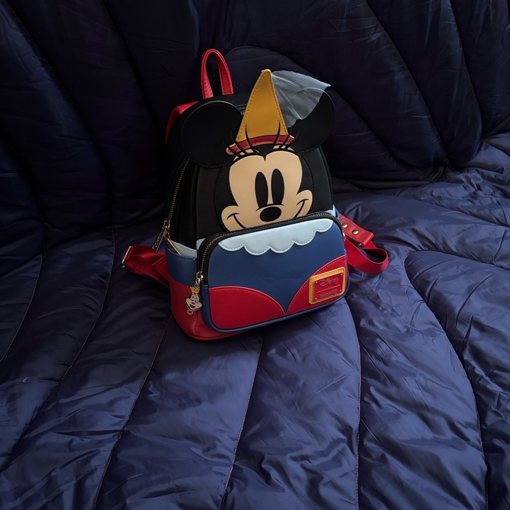 Minnie Mouse Brave Little Tailor Princess Loungefly Backpack - Red, Blue, Black - Picture 3 of 12
